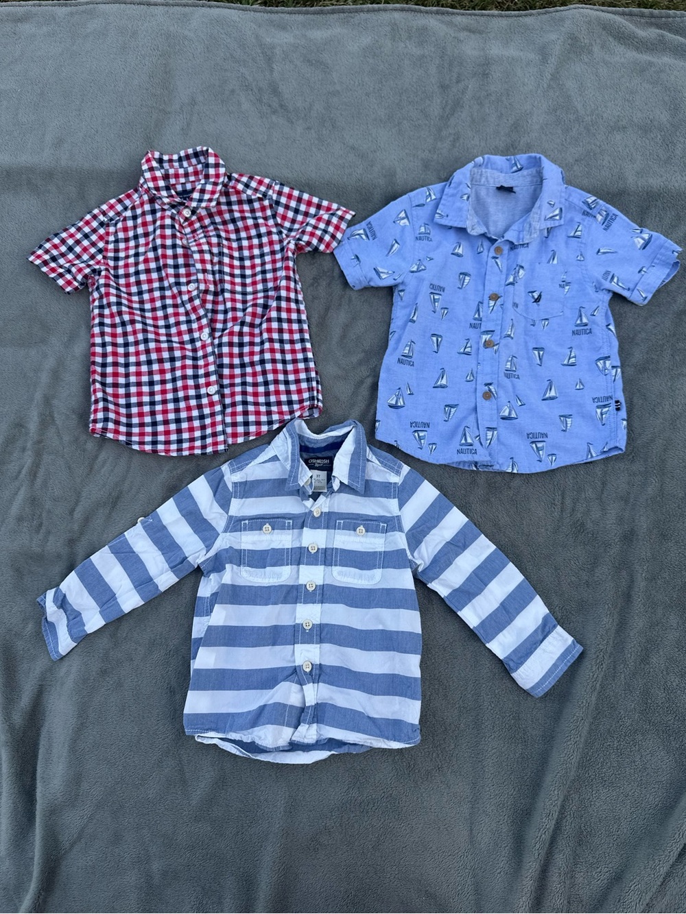 Clearance! 3T Toddler Boy Button Down / Button Up Collar Shirt Bundle - 3 Pieces